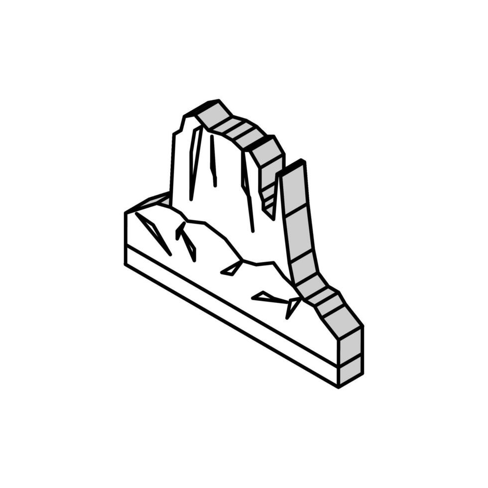 Monument Senke isometrisch Symbol Vektor Illustration