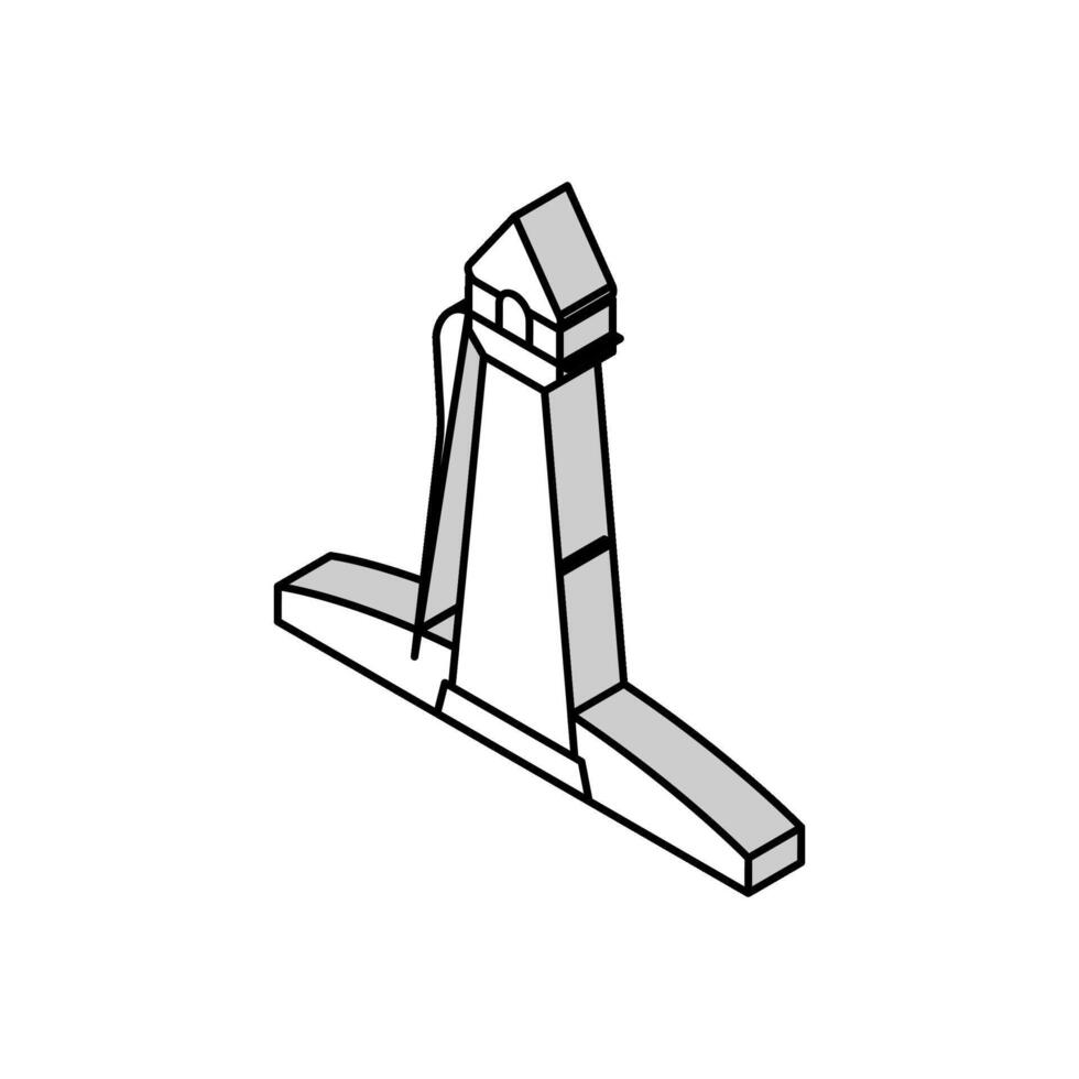 Turm Fee Geschichte Konstruktion isometrisch Symbol Vektor Illustration