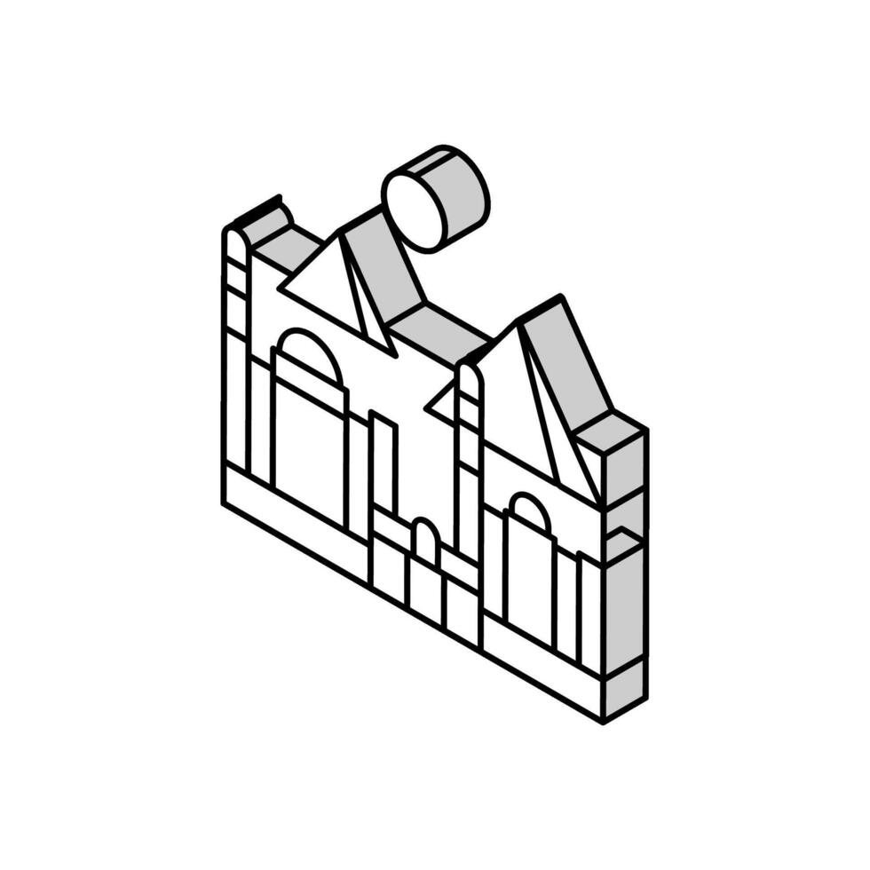 cairo gammal stad isometrisk ikon vektor illustration