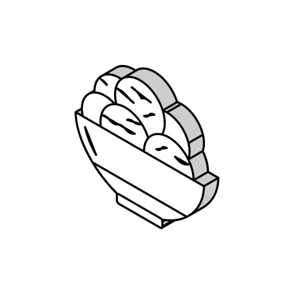 Schüssel Eis Sahne isometrisch Symbol Vektor Illustration