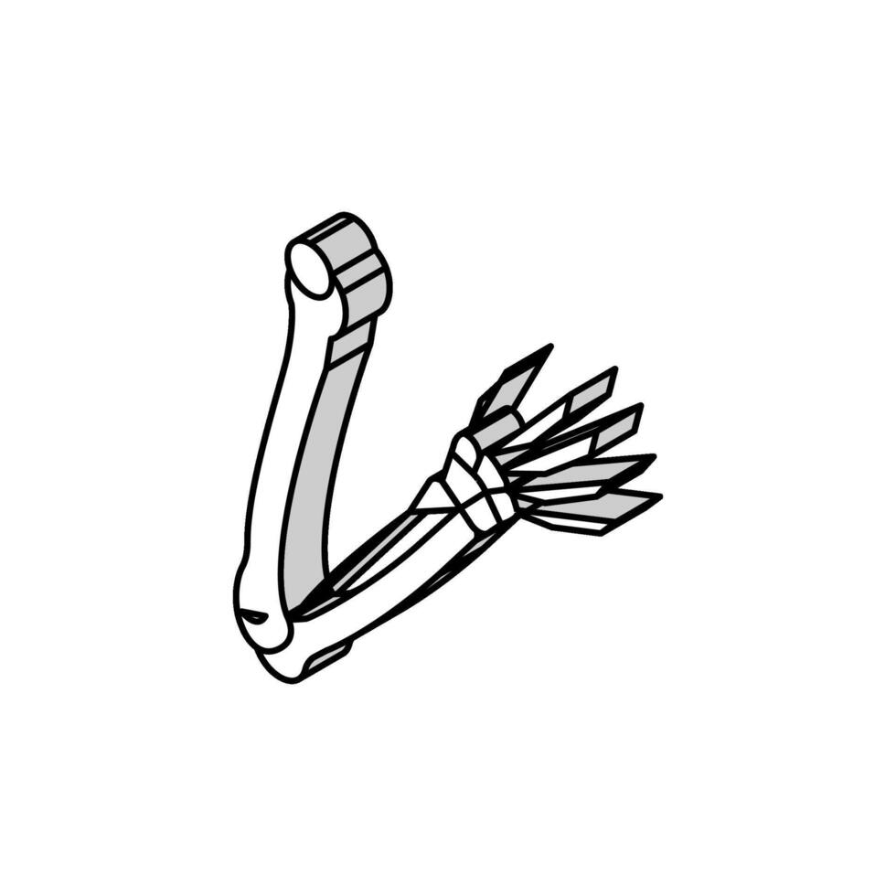 Hand Knochen isometrisch Symbol Vektor Illustration