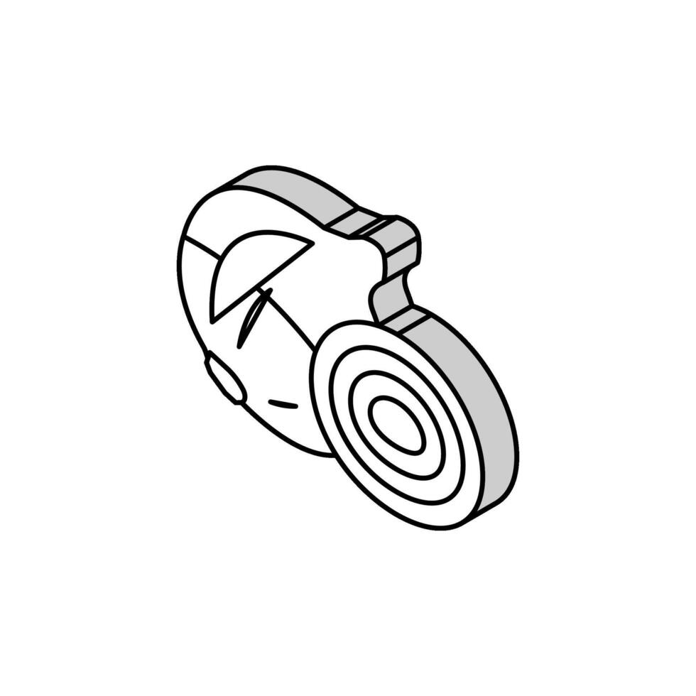 Weiß Zwiebel isometrisch Symbol Vektor Illustration