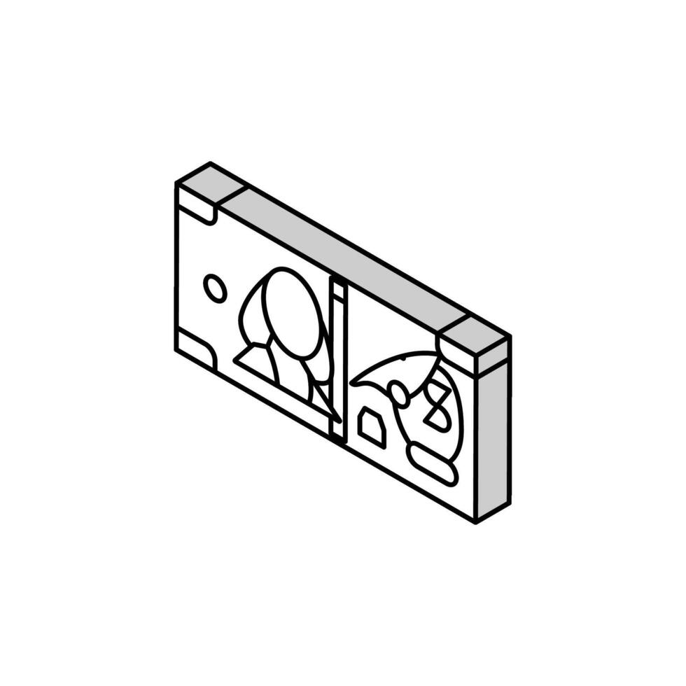 Dollar USD isometrisch Symbol Vektor Illustration