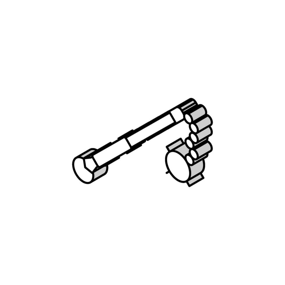 Dreschflegel mittelalterlich Waffe isometrisch Symbol Vektor Illustration