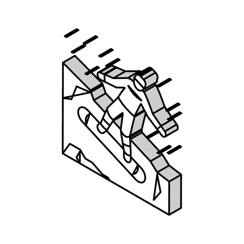 Snowboarden extrem Sport isometrisch Symbol Vektor Illustration