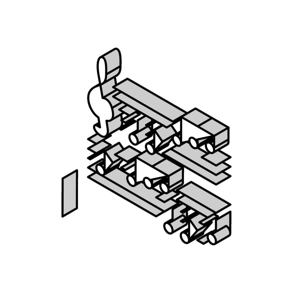 Melodie Musik- isometrisch Symbol Vektor Illustration