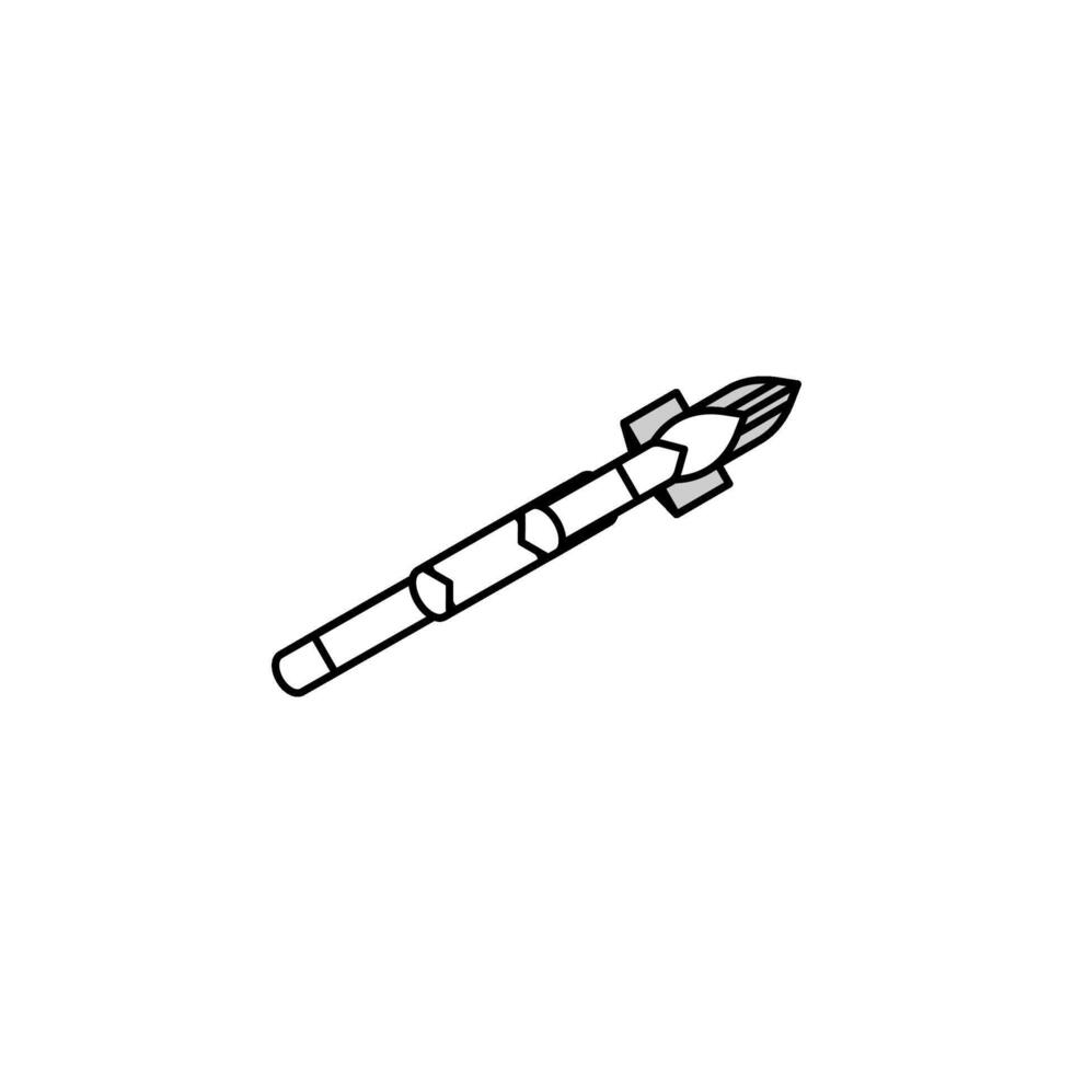 Speer Waffe isometrisch Symbol Vektor Illustration