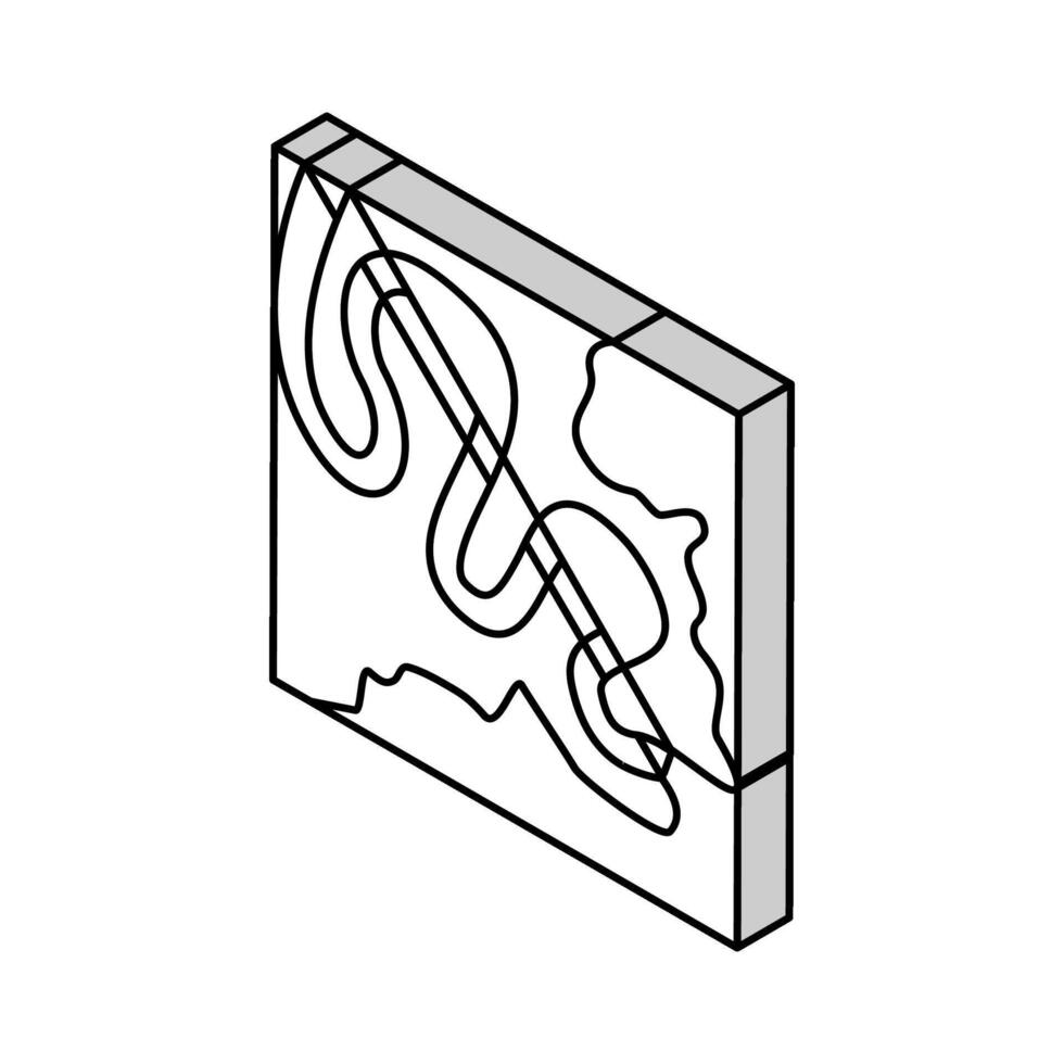 mäanderförmig Fluss isometrisch Symbol Vektor Illustration