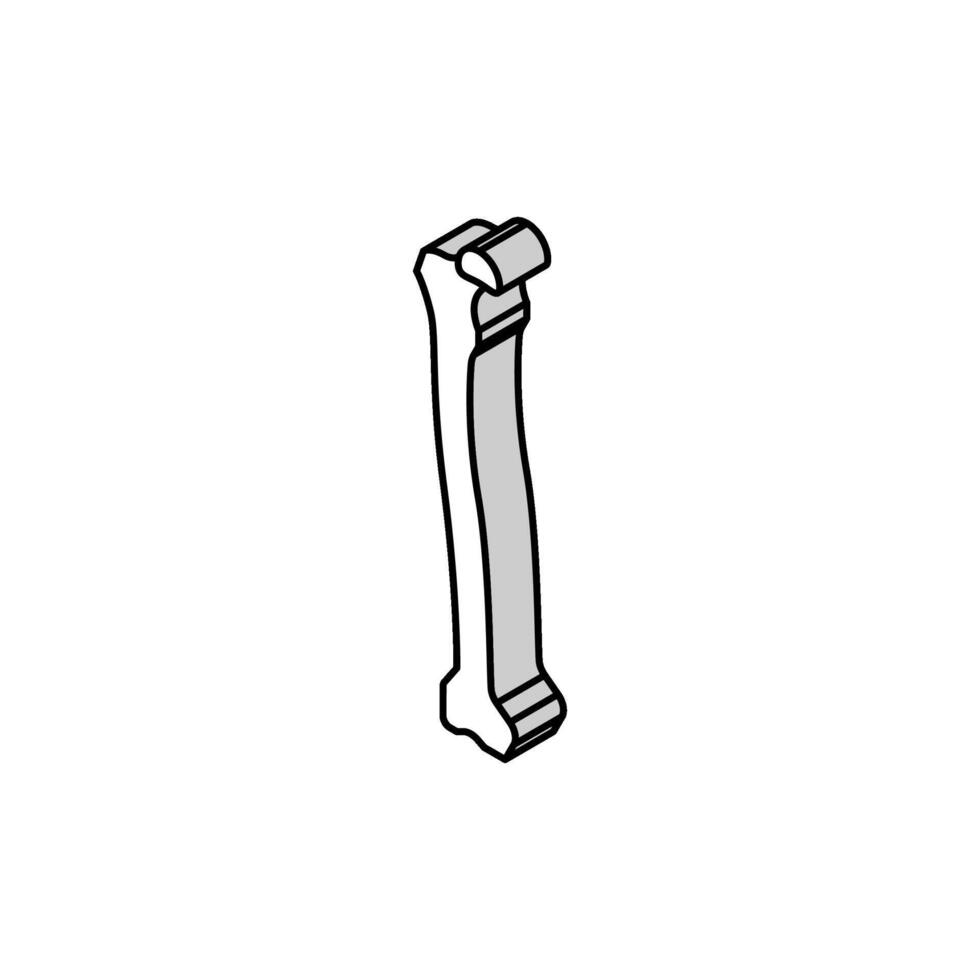 Femur Knochen isometrisch Symbol Vektor Illustration