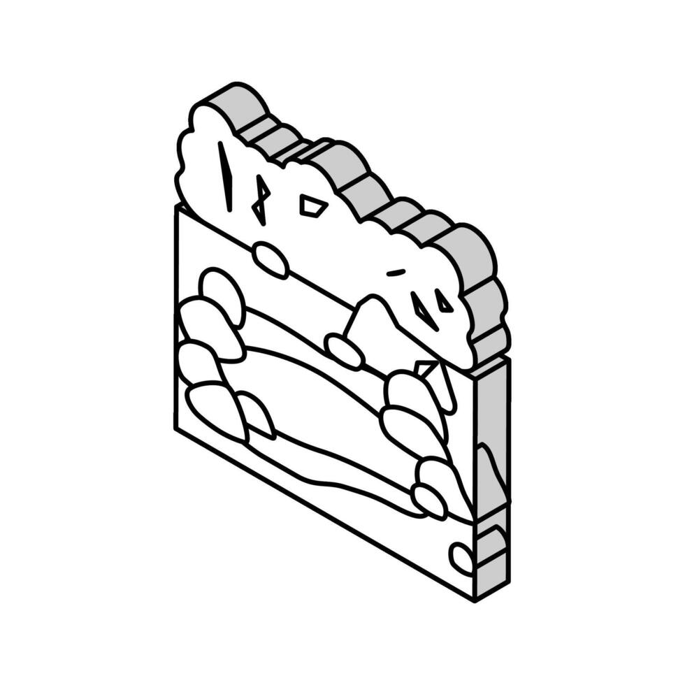 Teich Natur isometrisch Symbol Vektor Illustration