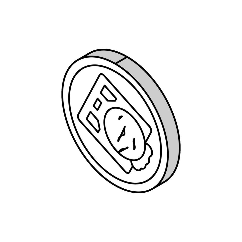 Waffel Eis Sahne isometrisch Symbol Vektor Illustration