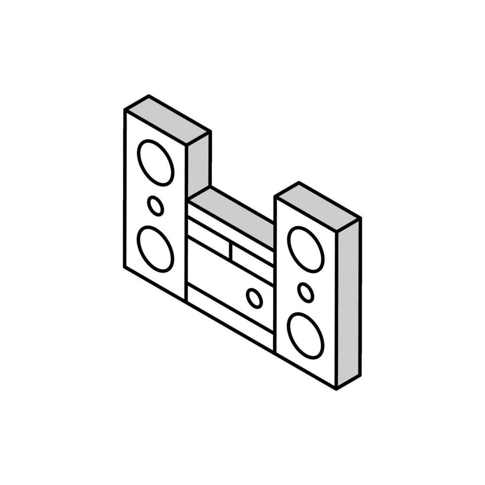 Stereo akustisch Gerät isometrisch Symbol Vektor Illustration