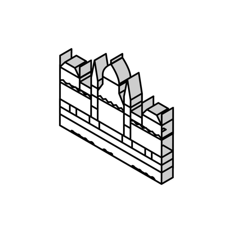 ungarisch Parlament Gebäude isometrisch Symbol Vektor Illustration