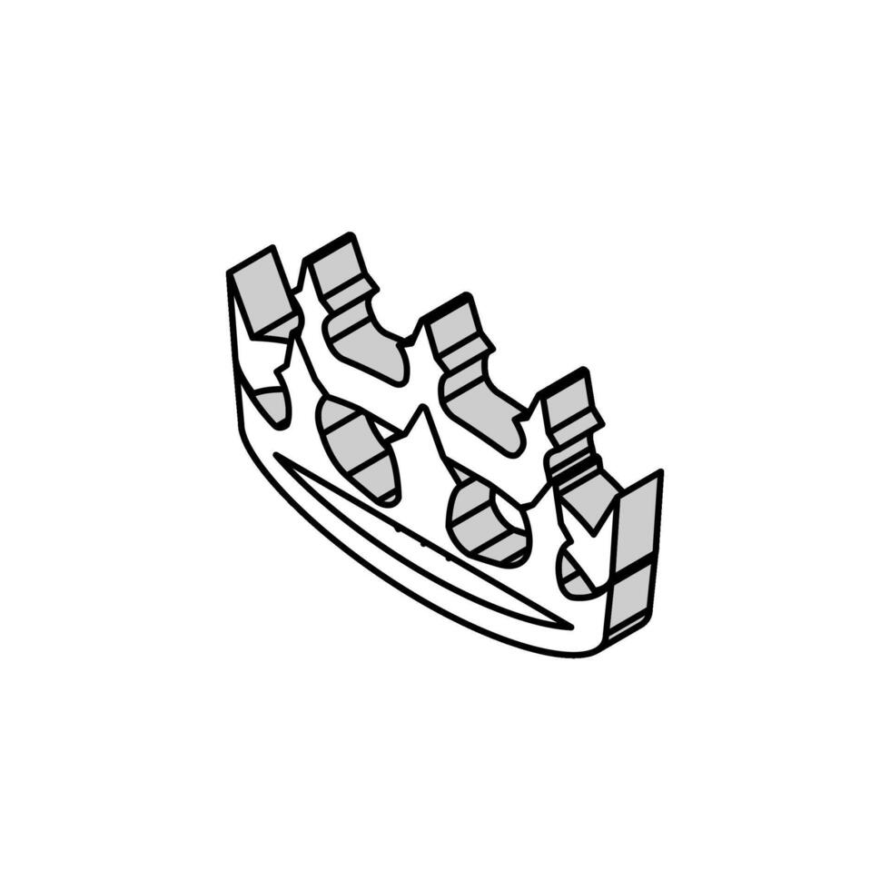 Krone König isometrisch Symbol Vektor Illustration