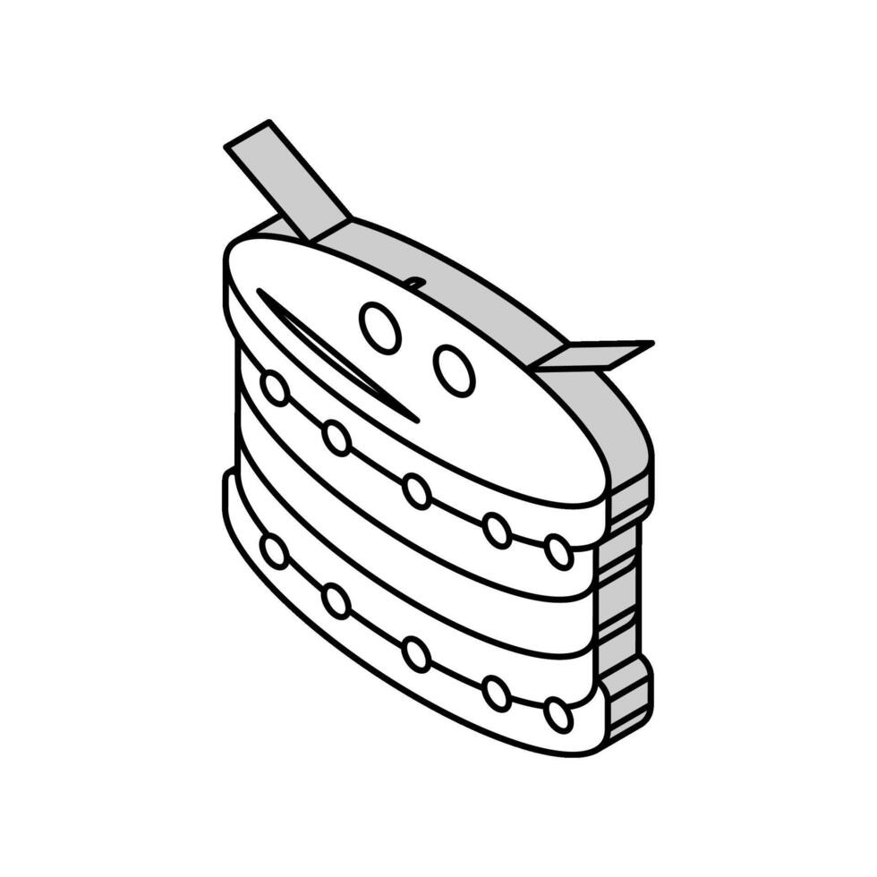 Trommel Musik- isometrisch Symbol Vektor Illustration