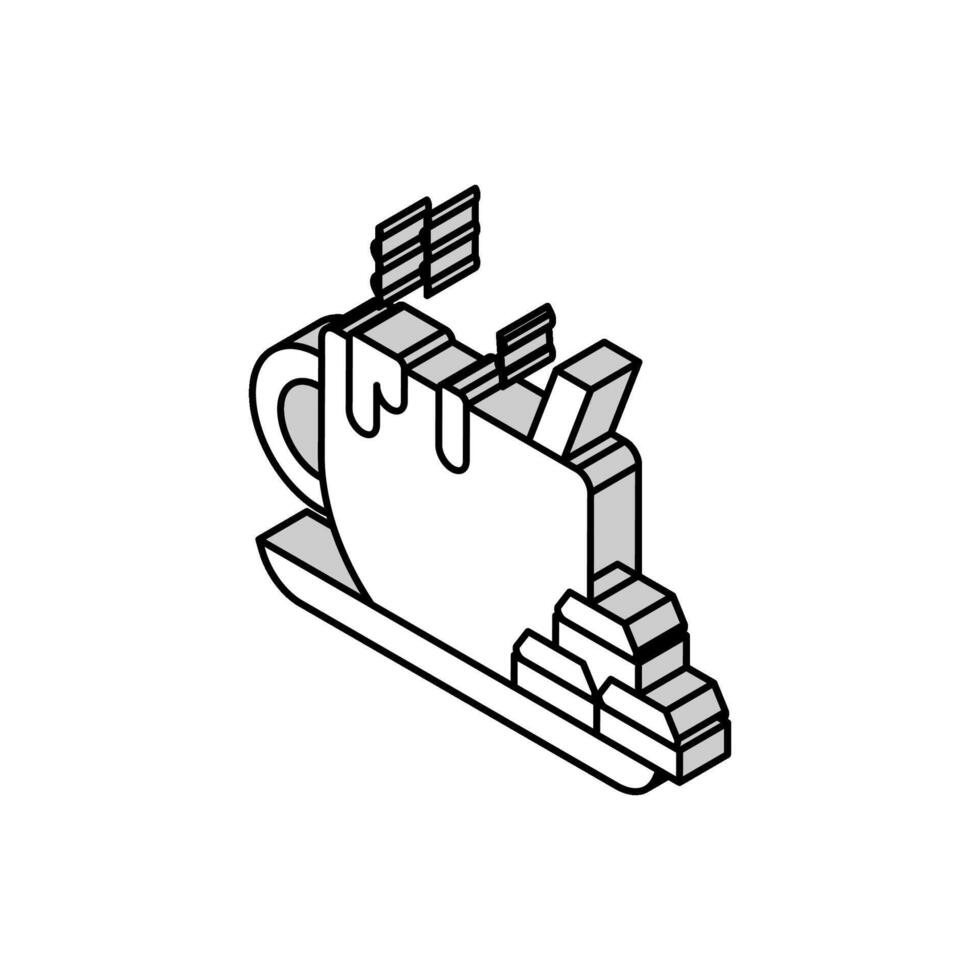 kaffe choklad isometrisk ikon vektor illustration