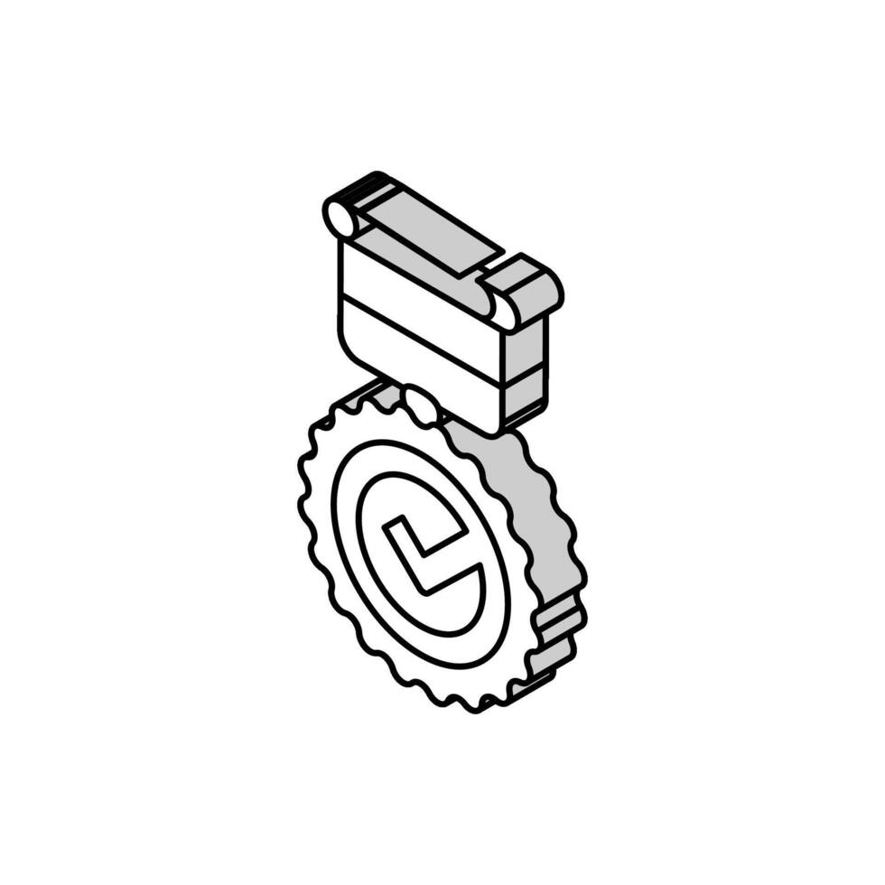 Medaille Qualität isometrisch Symbol Vektor Illustration