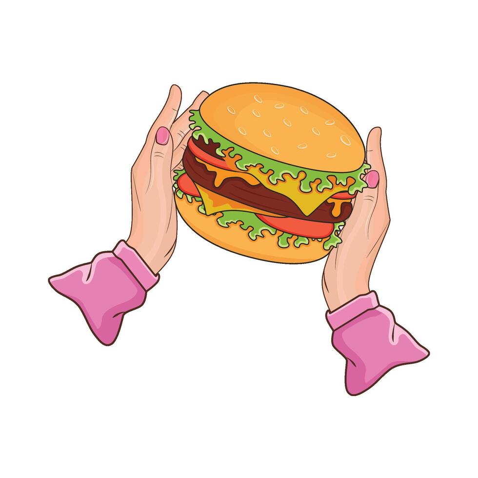 illustration av burger vektor