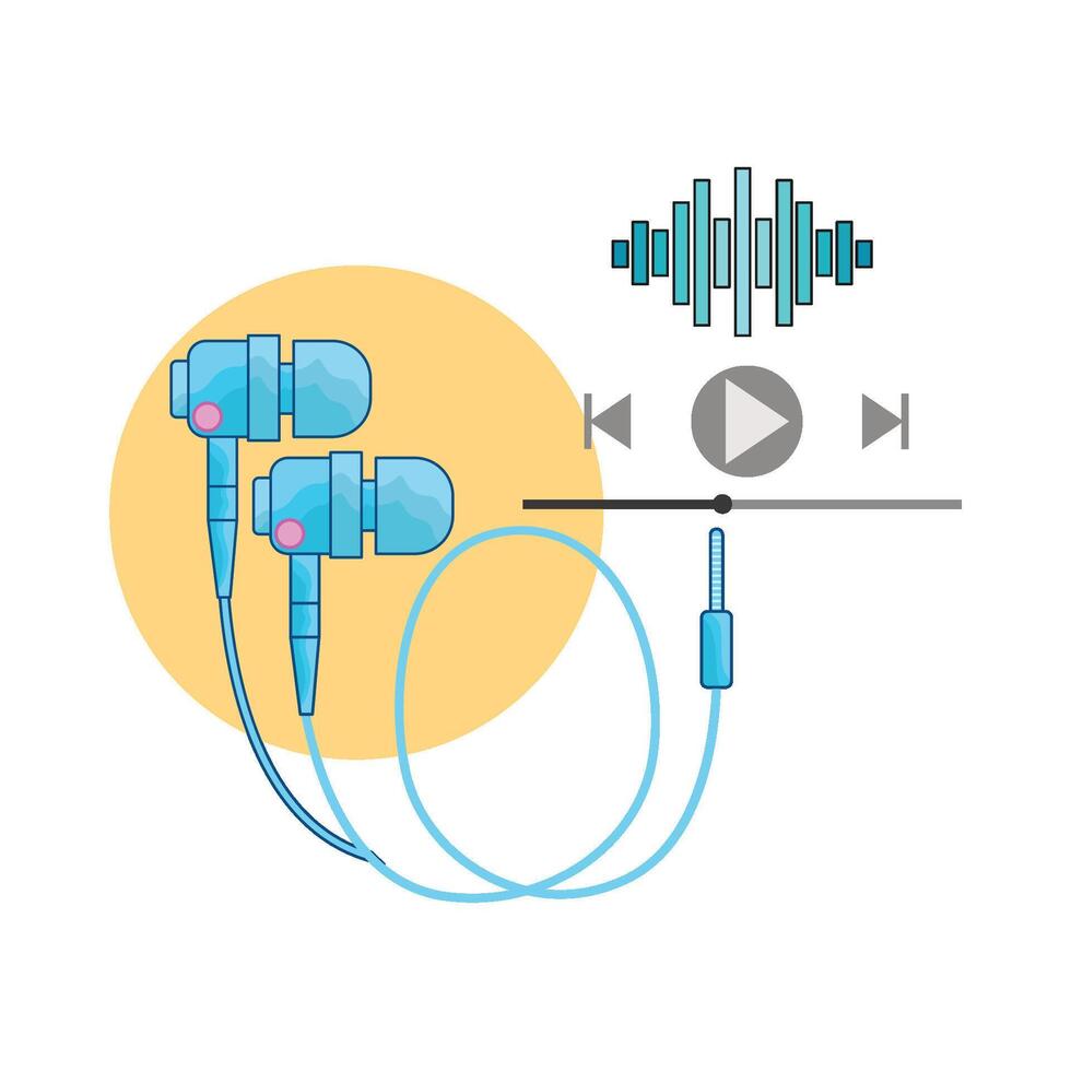 illustration av hörlurar vektor