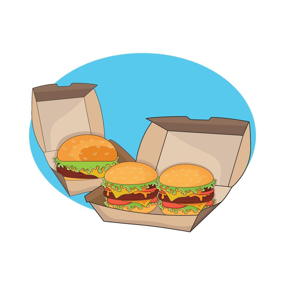 Illustration von Burger Box vektor