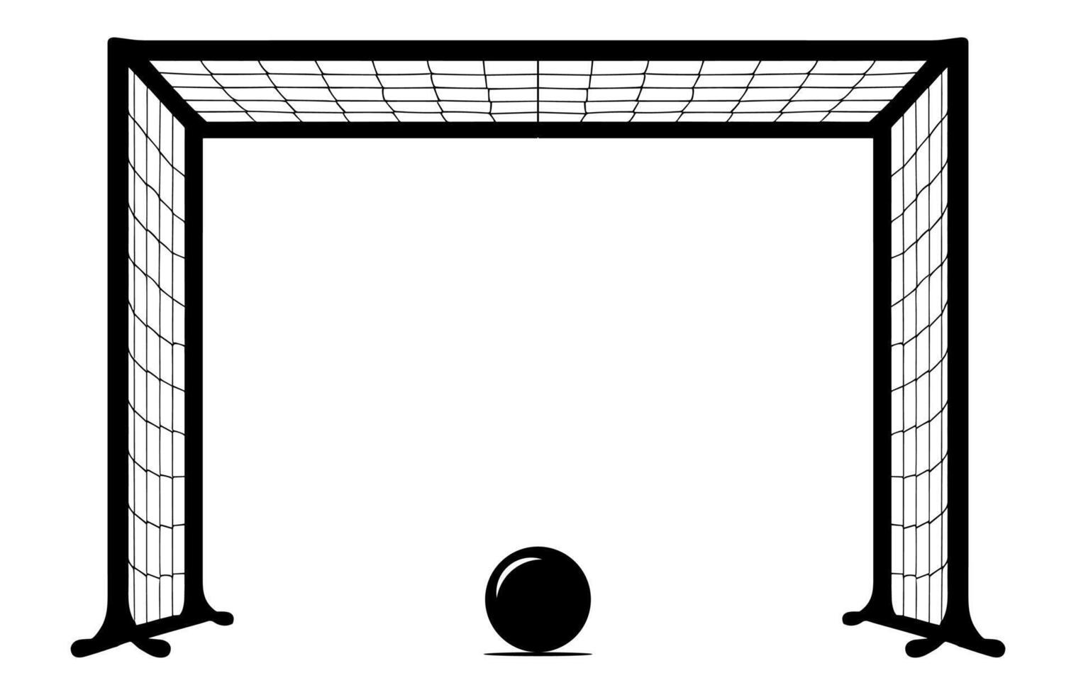 Fußball Tor Post Silhouette Gliederung Vektor isoliert auf ein Weiß Hintergrund