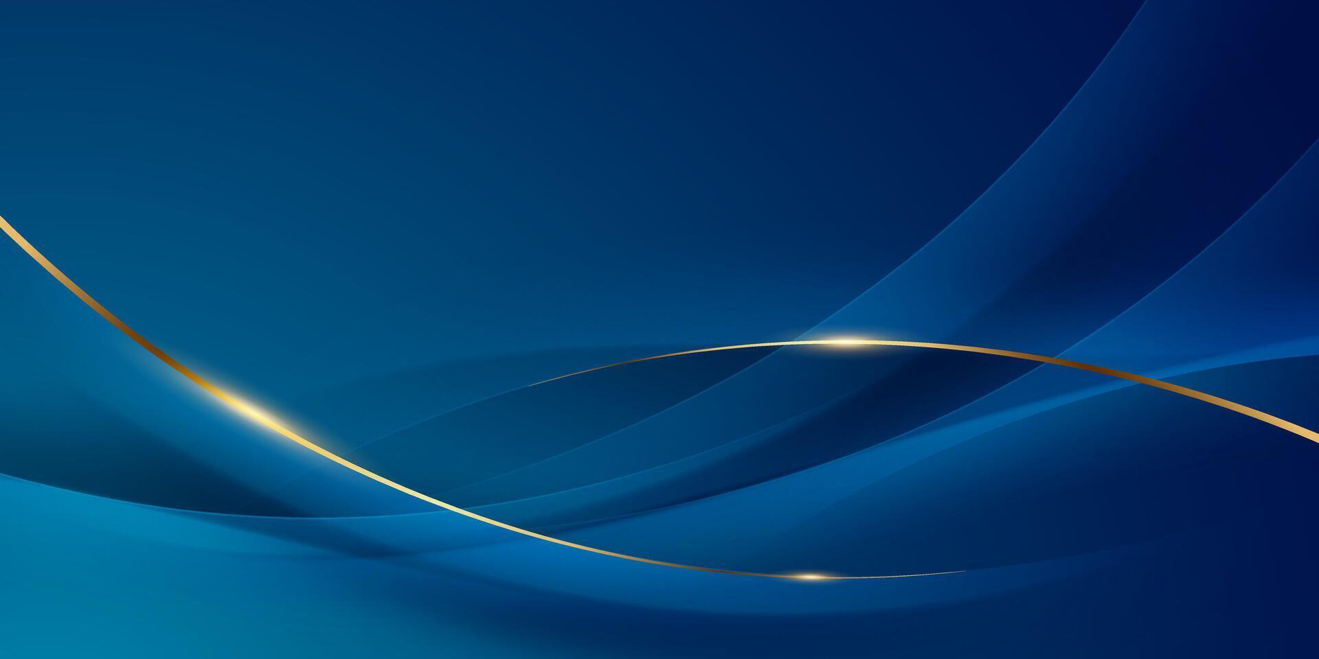 blå abstrakt bakgrund med lyx gyllene element vektor illustration