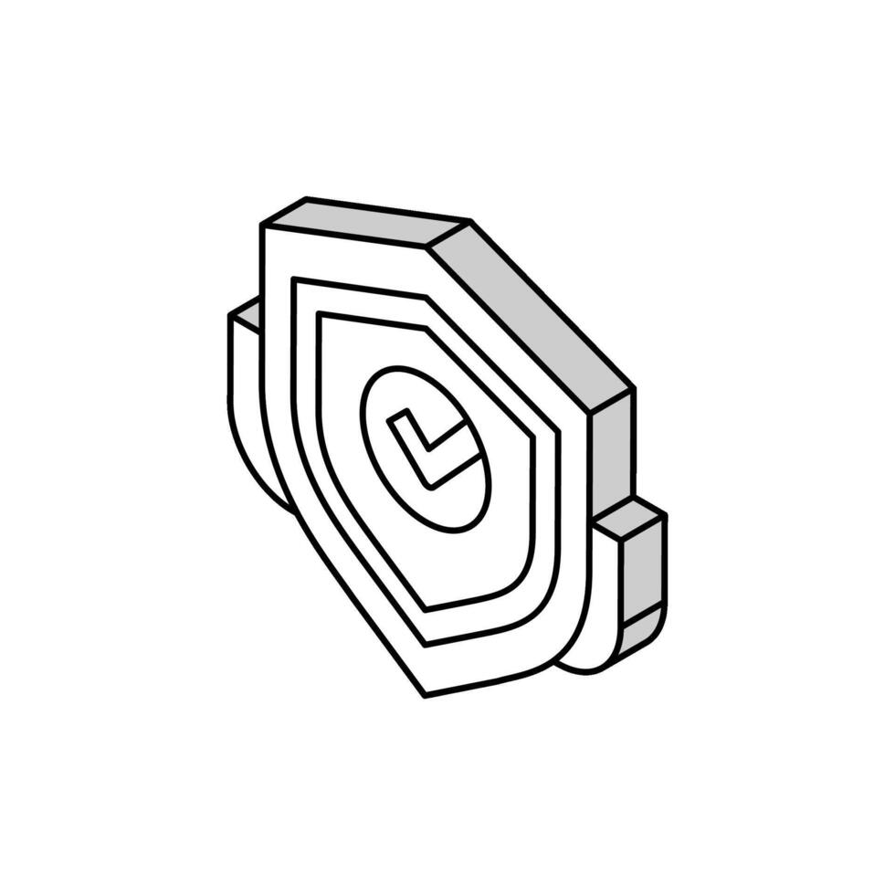 Abzeichen Qualität isometrisch Symbol Vektor Illustration