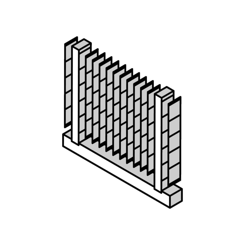 tråd staket isometrisk ikon vektor illustration