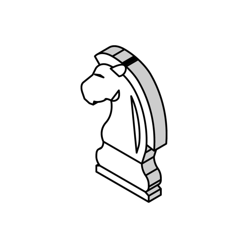 Pferd Schach isometrisch Symbol Vektor Illustration