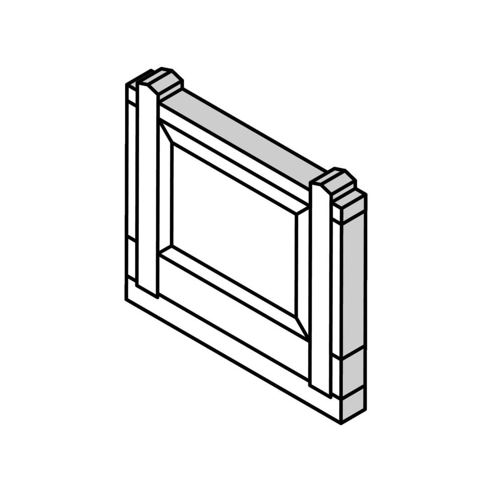 panel staket isometrisk ikon vektor illustration