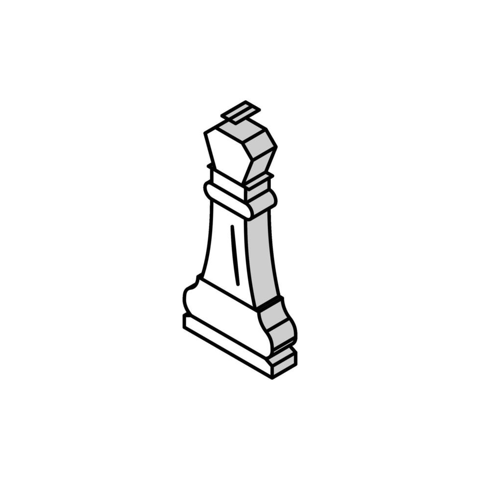 König Schach isometrisch Symbol Vektor Illustration