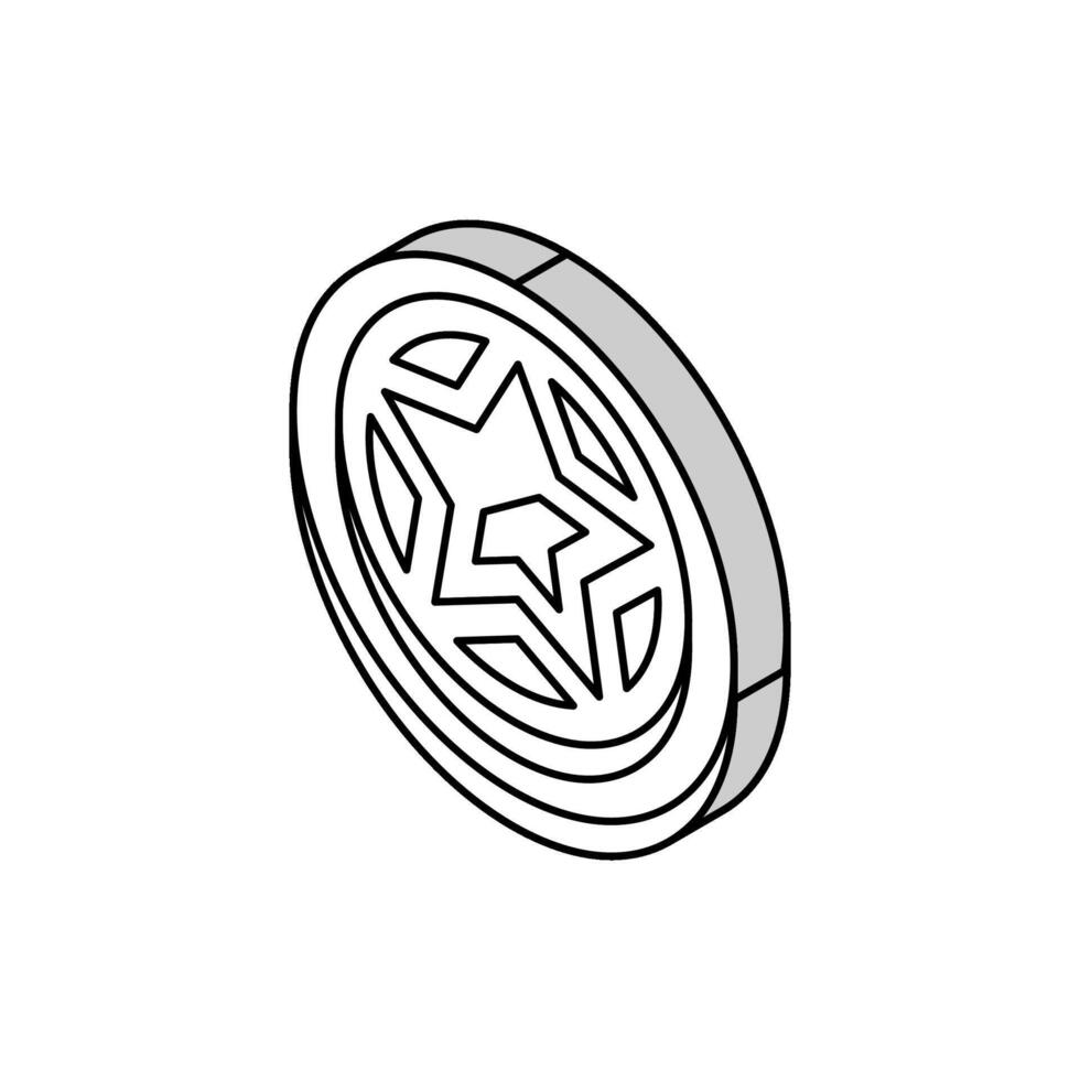 Star Spiel Leistung Medaille isometrisch Symbol Vektor Illustration