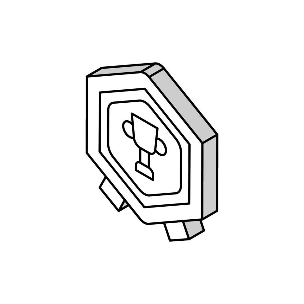 gaming medaljong isometrisk ikon vektor illustration