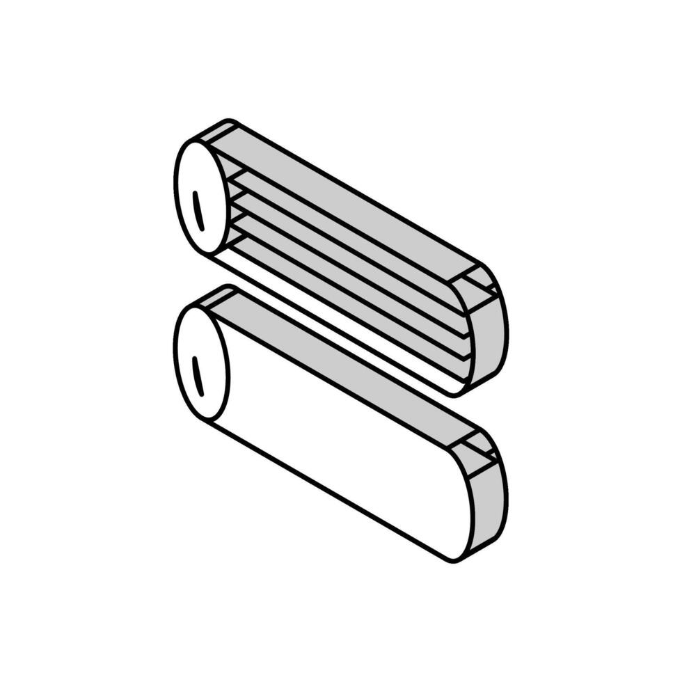 Rigatoni Pasta isometrische Symbolvektorillustration vektor