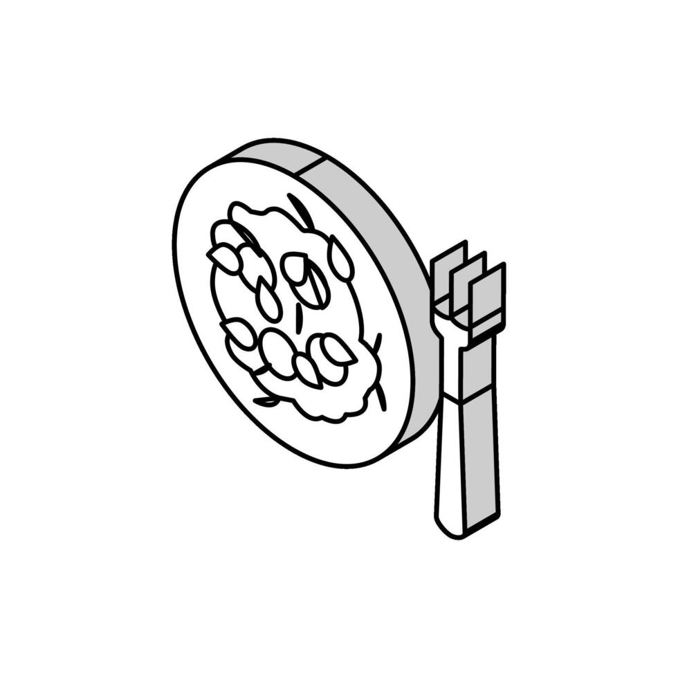 italiensk pasta isometrisk ikon vektor illustration