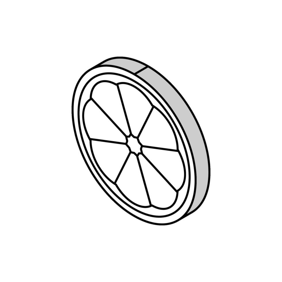 Scheibe Zitrone isometrisch Symbol Vektor Illustration