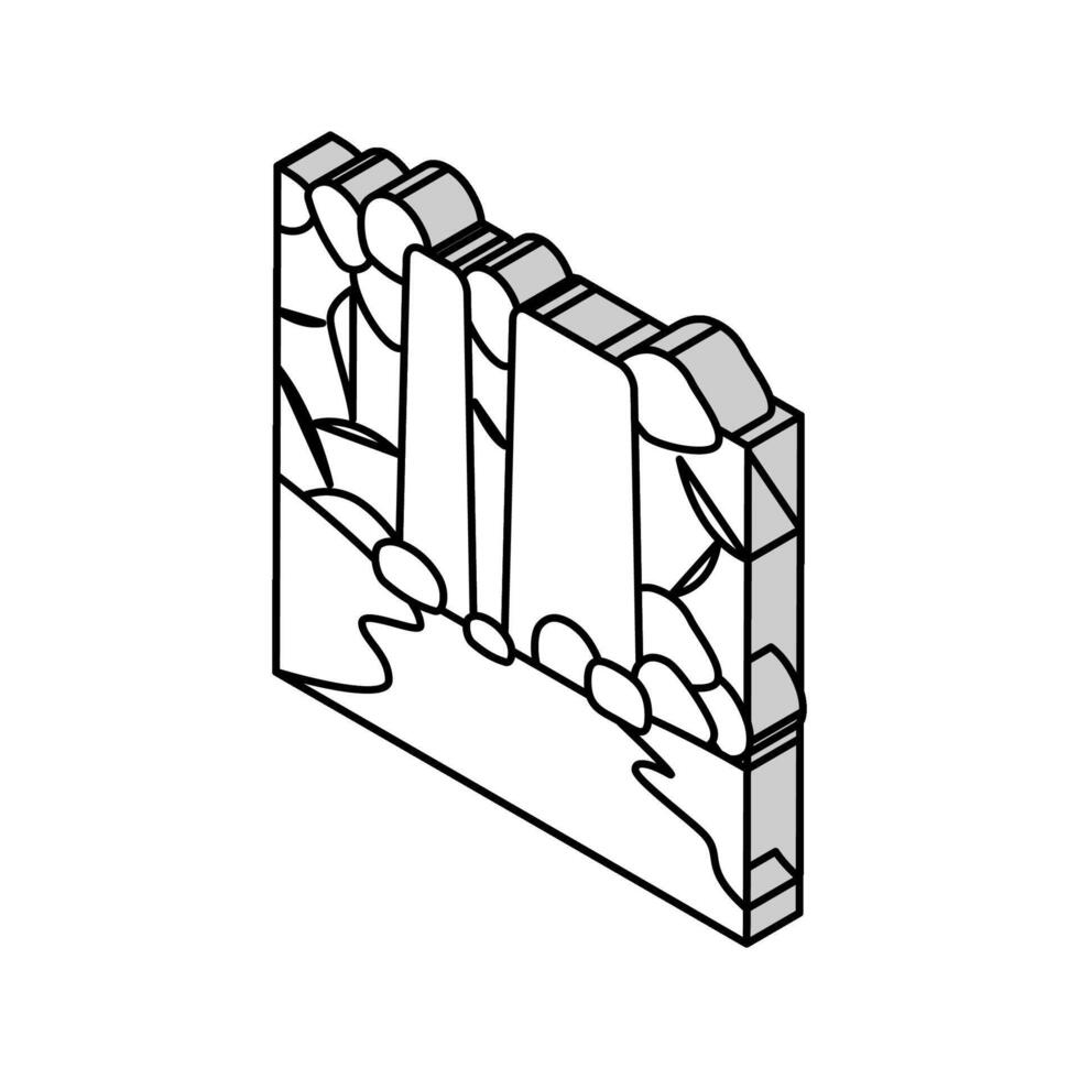 Wasserfall Natur isometrisch Symbol Vektor Illustration