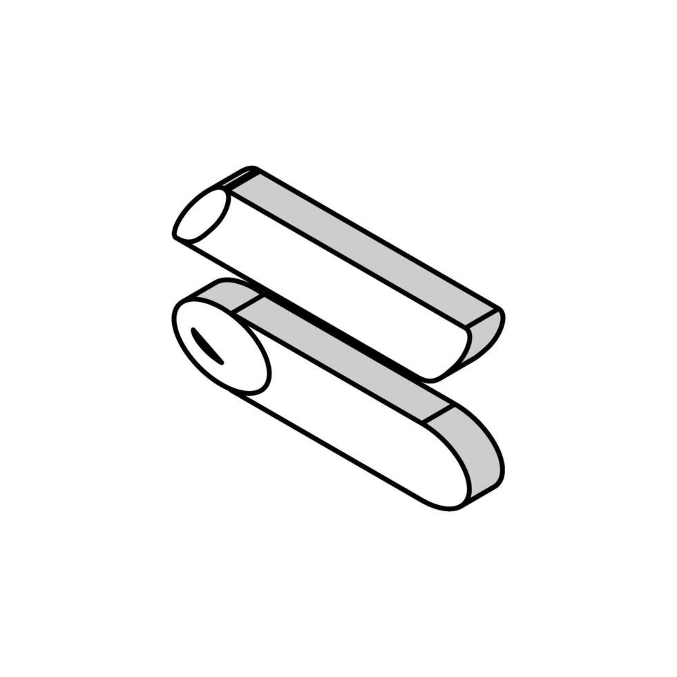 Penne Pasta isometrisch Symbol Vektor Illustration