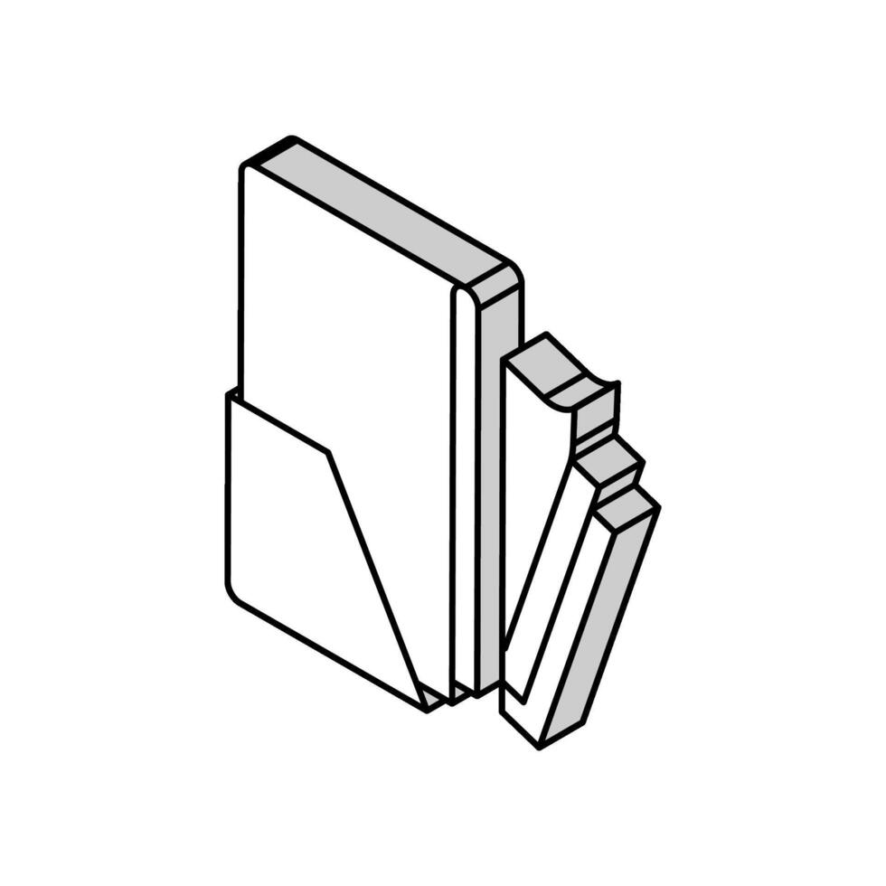 läder material isometrisk ikon vektor illustration