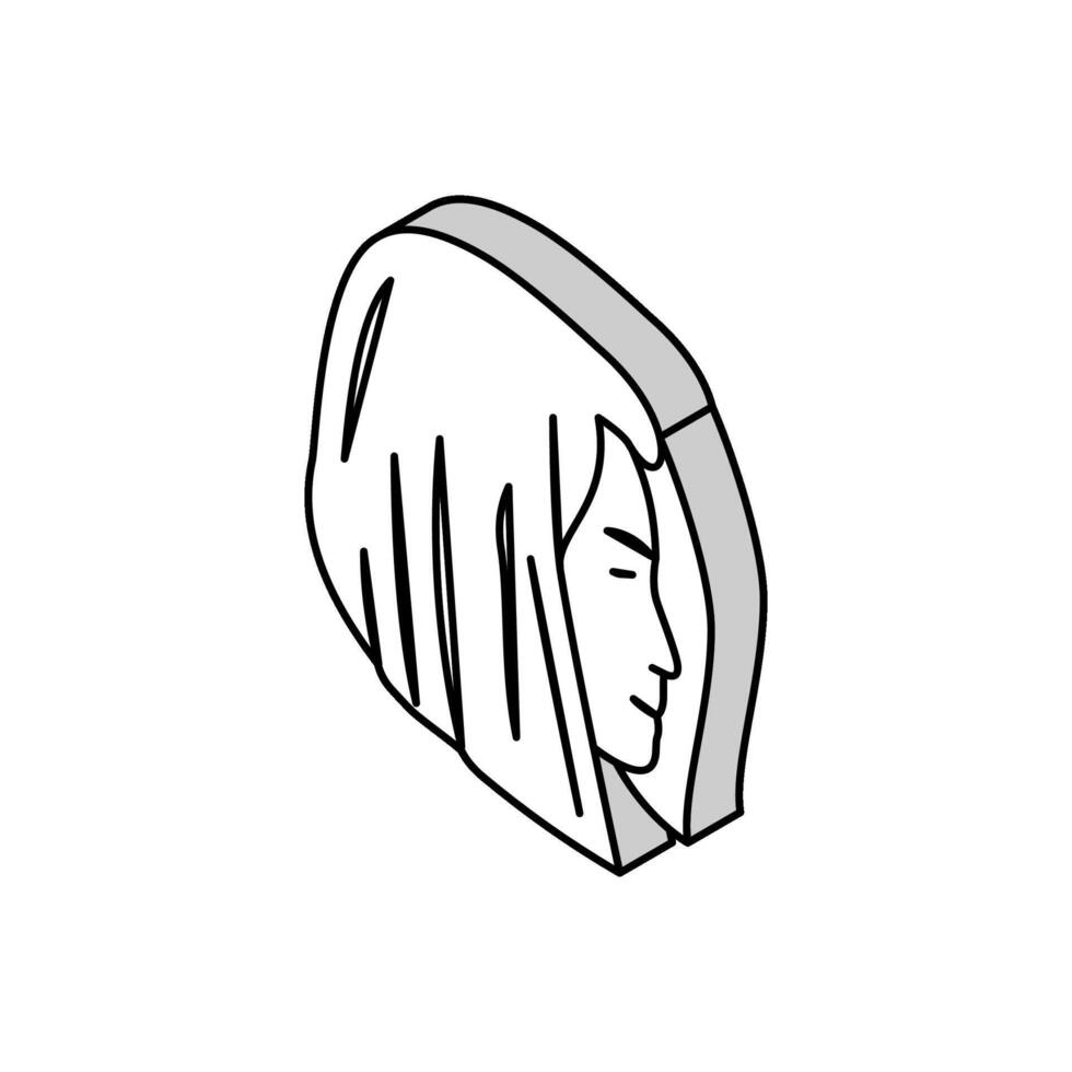 trubbig guppa frisyr isometrisk ikon vektor illustration