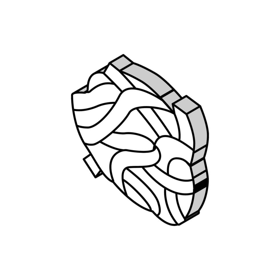 tagliatelle pasta isometrisk ikon vektor illustration
