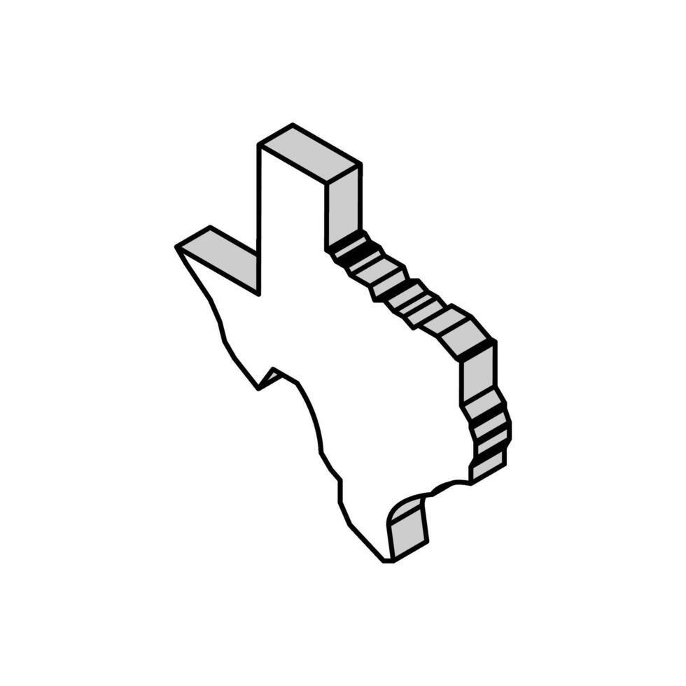 Texas Zustand isometrisch Symbol Vektor Illustration