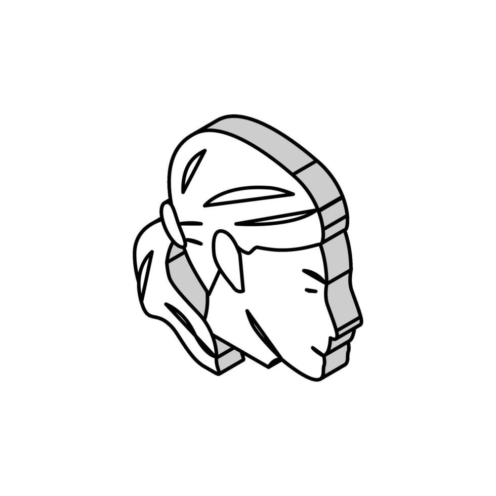 blond Frisur isometrisch Symbol Vektor Illustration