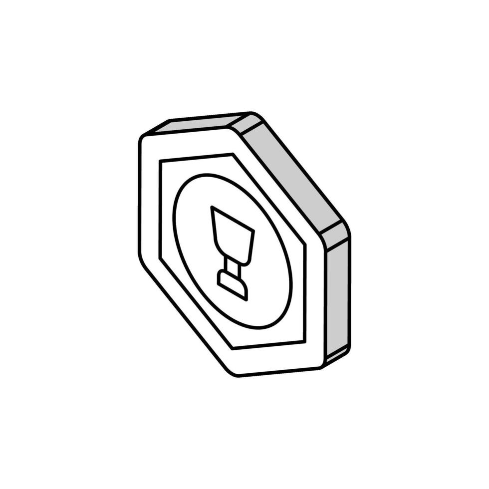 Silber Tasse Spiel Belohnung isometrisch Symbol Vektor Illustration