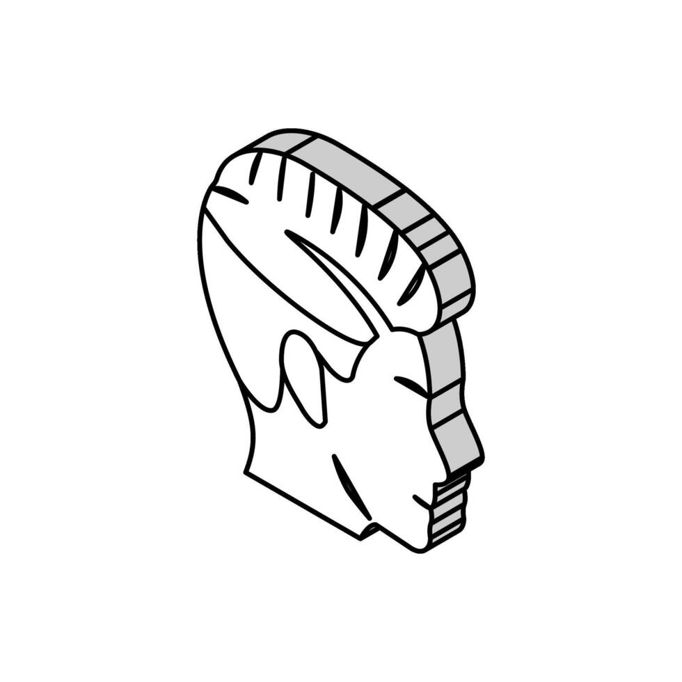 elegans man frisyr isometrisk ikon vektor illustration