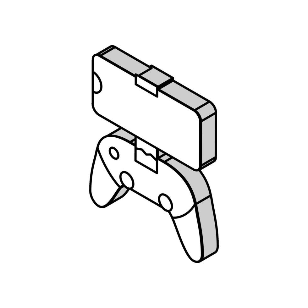 Gamepad Regler zum Telefon isometrisch Symbol Vektor Illustration