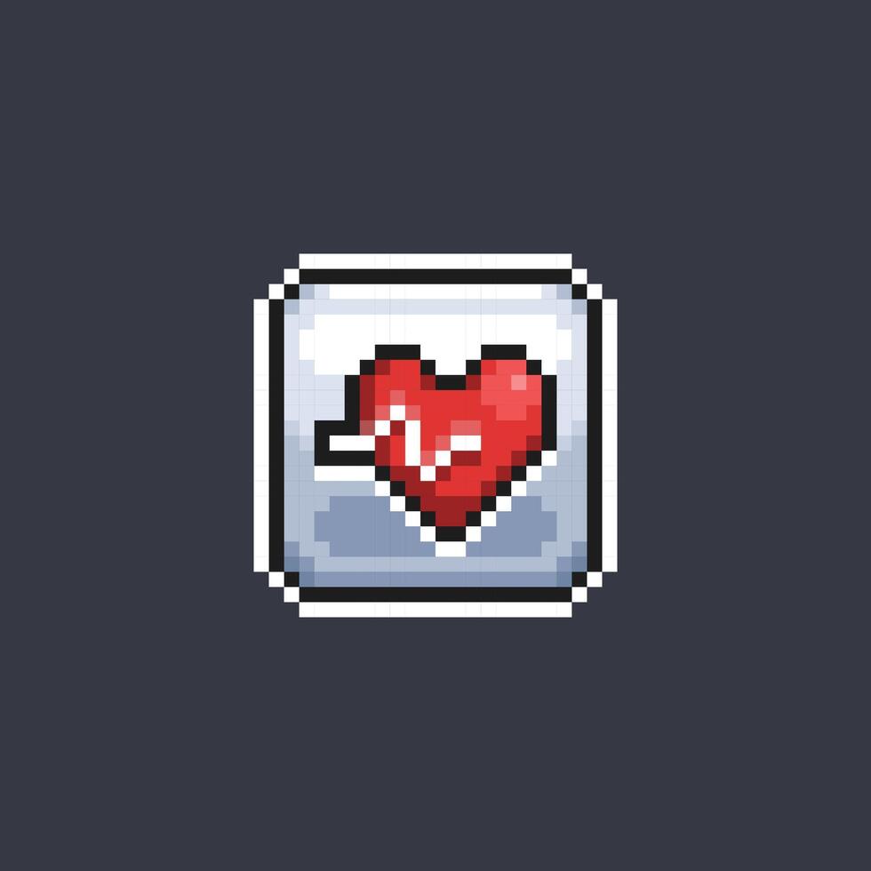 Herz schlagen Zeichen im Pixel Kunst Stil vektor