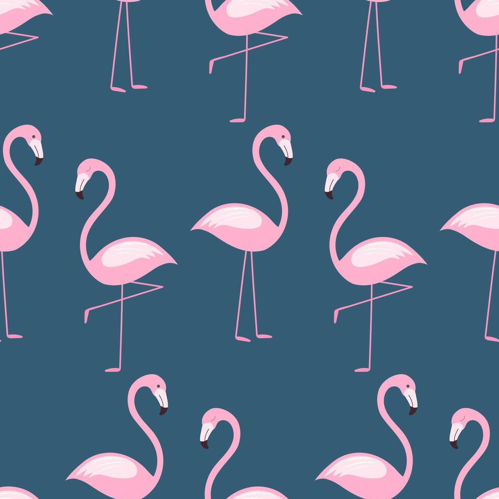 nahtlos Hintergrund mit Rosa Flamingo Vögel. Sommer- Muster vektor