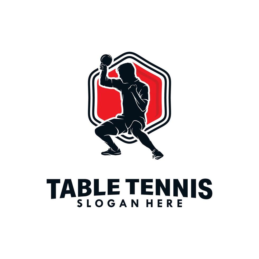 Tabelle Tennis Sport Logo Design Vorlage vektor