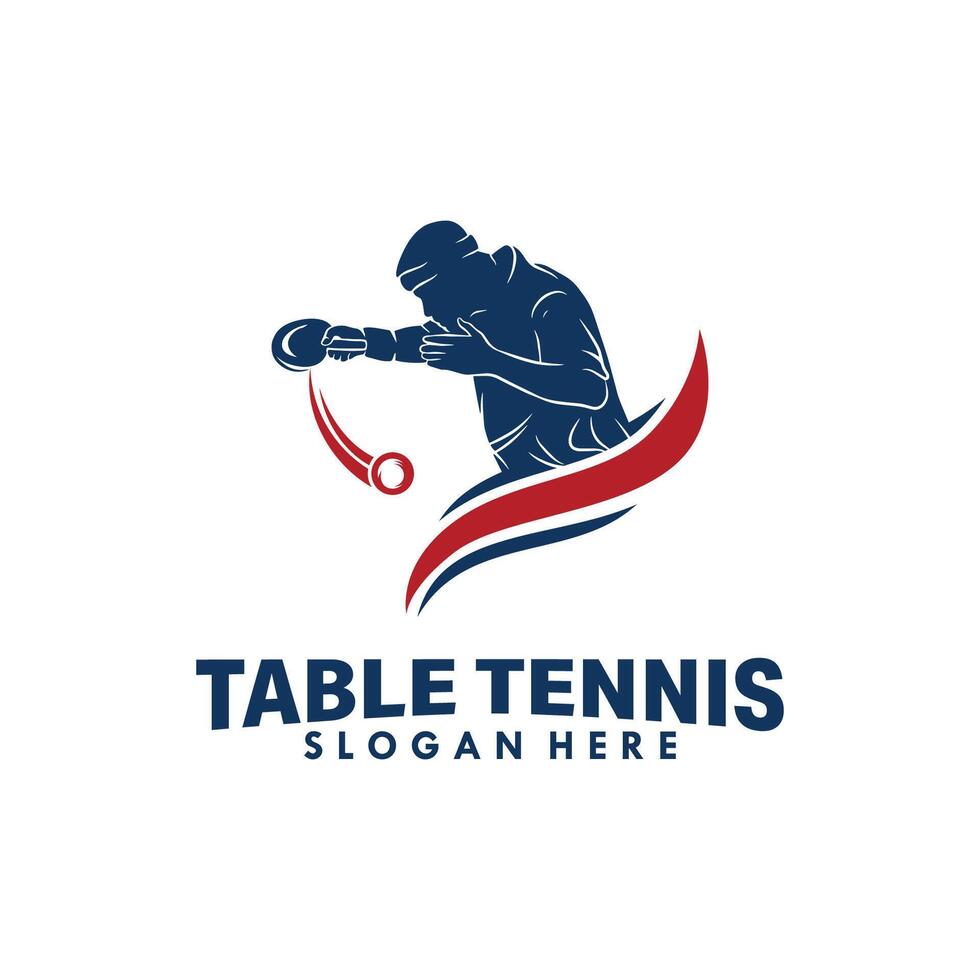 Tabelle Tennis Sport Logo Design Vorlage vektor